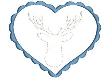 Stickdatei - Bayrisches Herzrahmen Hirsch Doodle